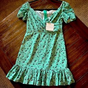 Hello Molly Green Floral Mini Dress